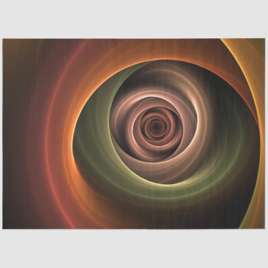 Papier Mousseline 3D Spirale Abstraite couleurs chaudes Art fractal (Recto)