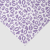 Papier Mousseline 40e anniversaire Motif du numéro aléatoire violet/ (Détail)