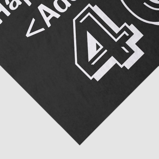 Papier Mousseline 40e anniversaire Thème Personnalisé Nom Tissu Papi (Détail)