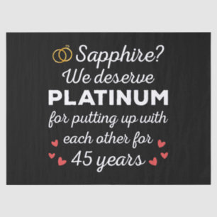Papier Mousseline 45e anniversaire du Mariage I - Sapphire Funny Cou