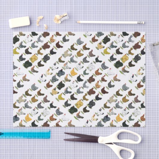 Papier Mousseline 49 poules de poulet (Artisanat)