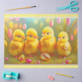 Papier Mousseline 4 Collection Pâques De Poulet Et Fleurs (Artisanat)