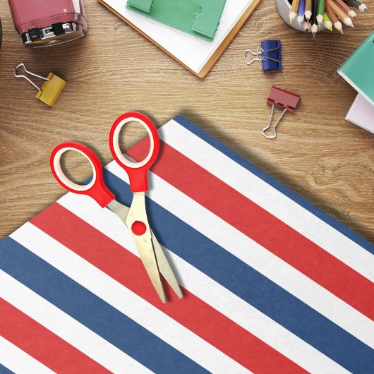 Papier Mousseline 4 juillet Blancs rouges et Bleus