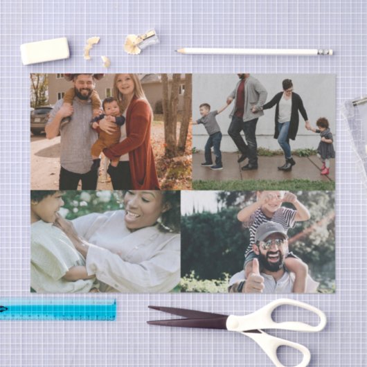 Papier Mousseline 4 Photo Collage personnalisé personnalisé (Artisanat)