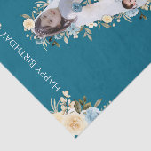 Papier Mousseline 4e anniversaire Photo Collage Turquoise bleu jaune (Détail)