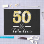 Papier Mousseline 50 et anniversaire noir fabuleux d'or (Artisanat)