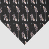 Papier Mousseline 50 & Fabuleux Anniversaire Pink Boho Feathers Noir (Détail)