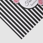Papier Mousseline 50 fabuleux flancs roses noirs rayures blanches (Détail)