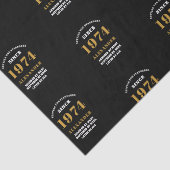 Papier Mousseline 50e anniversaire 1974 Black Gold Chic Elegant (Détail)