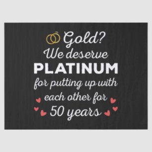 Papier Mousseline 50ème anniversaire de Mariage I - Gold Funny Coupl