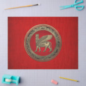 Papier Mousseline [510] Taureau ailé assyrien - Lamassu d'or (Artisanat)