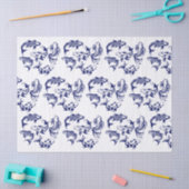 Papier Mousseline 5 Koi Poisson Karp do-it-yourself Couleurs Bleu (Artisanat)