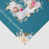 Papier Mousseline 5e anniversaire Photo Collage Turquoise bleu jaune (Détail)