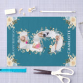 Papier Mousseline 5e anniversaire Photo Collage Turquoise bleu jaune (Artisanat)