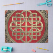 Papier Mousseline [600] Croix celtique sacrée de noeud d'or (Artisanat)