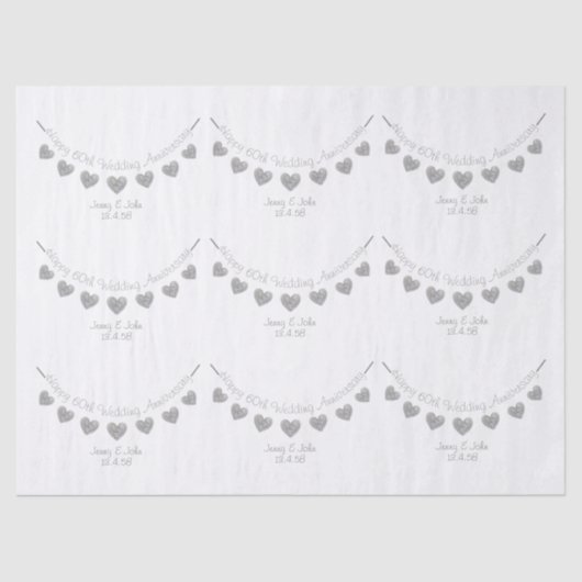 Papier Mousseline 60e anniversaire du Mariage Diamond papier de tiss (Recto)