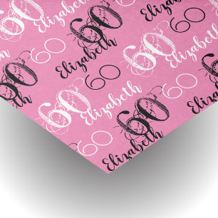 Papier Mousseline 60e anniversaire Pretty Pink avec le nom Tissue Pa