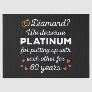 Papier Mousseline 60ème anniversaire du Mariage I - Diamond Funny Co