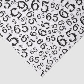 Papier Mousseline 65e anniversaire Random Number Motif noir/blanc (Détail)