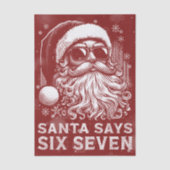 Papier Mousseline 67 Meme Funny Santa Says Six Seven Christmas (Recto)
