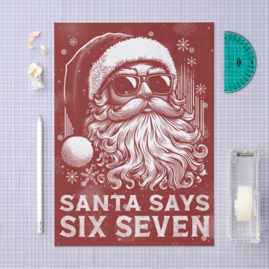 Papier Mousseline 67 Meme Funny Santa Says Six Seven Christmas (Artisanat)