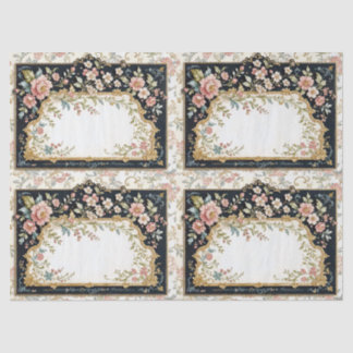 Papier Mousseline 6 jolis papiers de soie ornés vintage