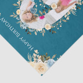 Papier Mousseline 6e anniversaire Photo Collage Turquoise bleu jaune (Détail)