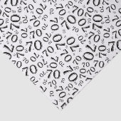 Papier Mousseline 70e anniversaire Cool Numéro Motif noir et blanc (Détail)