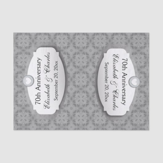 Papier Mousseline 70e anniversaire du Mariage Platinum Z03 (Recto)