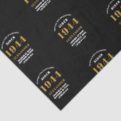 Papier Mousseline 80e anniversaire 1944 Black Gold Chic Elegant (Détail)