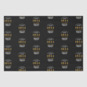 Papier Mousseline 80e anniversaire 1944 Black Gold Chic Elegant (Recto)