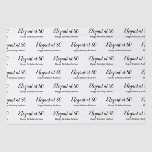 Papier Mousseline 80e anniversaire Elégant à 80 Personnaliser (Recto)