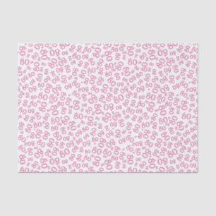 Papier Mousseline 80e Motif du nombre aléatoire rose/blanc du parti