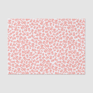 Papier Mousseline 80e Motif du numéro aléatoire Coral/White Party