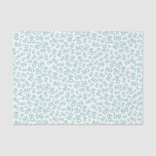 Papier Mousseline 80e Motif Turquoise/blanc de numéro aléatoire (Recto)