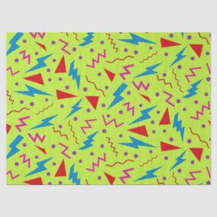 Papier Mousseline 80s 90s Memphis style géométrique Jaune 