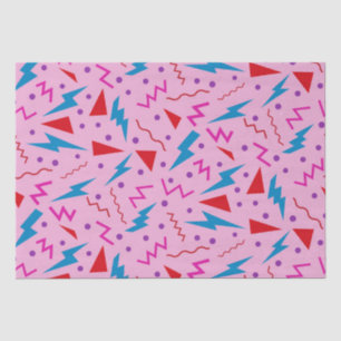 Papier Mousseline 80s 90s Memphis style géométrique rose