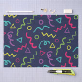 Papier Mousseline 80s quatre-vingts rétro parti néon Memphis motif (Artisanat)