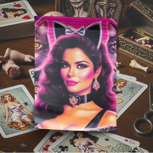 Papier Mousseline 80s Retrowave Cat Woman
