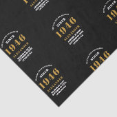Papier Mousseline 80th Birthday 1946 Black Gold Chic Elegant (Détail)