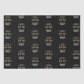 Papier Mousseline 80th Birthday 1946 Black Gold Chic Elegant (Recto)