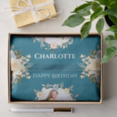 Papier Mousseline 8e anniversaire Photo Collage Turquoise bleu jaune (Cadeau)