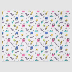 Papier Mousseline 90s Vibe Simple Shapes & Outlines Tissu Paper