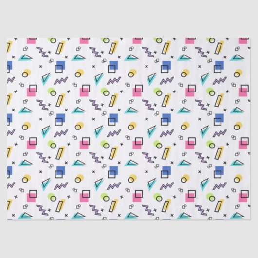 Papier Mousseline 90s Vibe Simple Shapes & Outlines Tissu Paper (Recto)