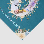 Papier Mousseline 9e anniversaire Photo Collage Turquoise bleu jaune (Détail)