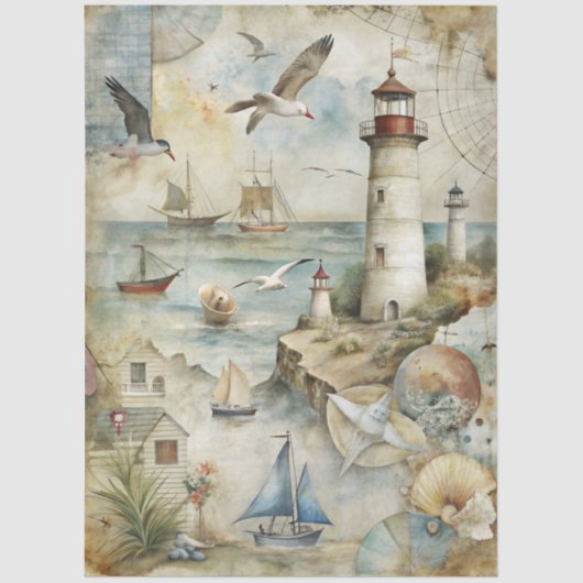Papier Mousseline A Coastal Series Design 85 (Recto)