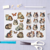 Papier Mousseline A Collection of Fussy Cuts Featuring Calico Cats (Artisanat)