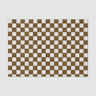 Papier Mousseline À damiers Brown et blanche antique