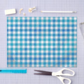 Papier Mousseline à damiers Buffalo Plaid bleu et blanc (Artisanat)