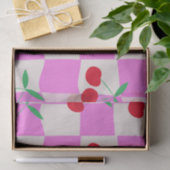 Papier Mousseline à damiers Cerises sur les damiers à carreaux en fe (Cadeau)